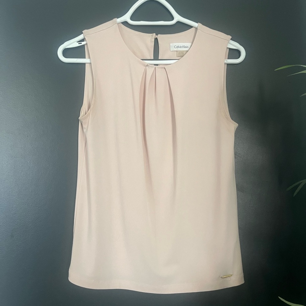 Calvin Klein Women's Soft Pink Sleeveless Blouse